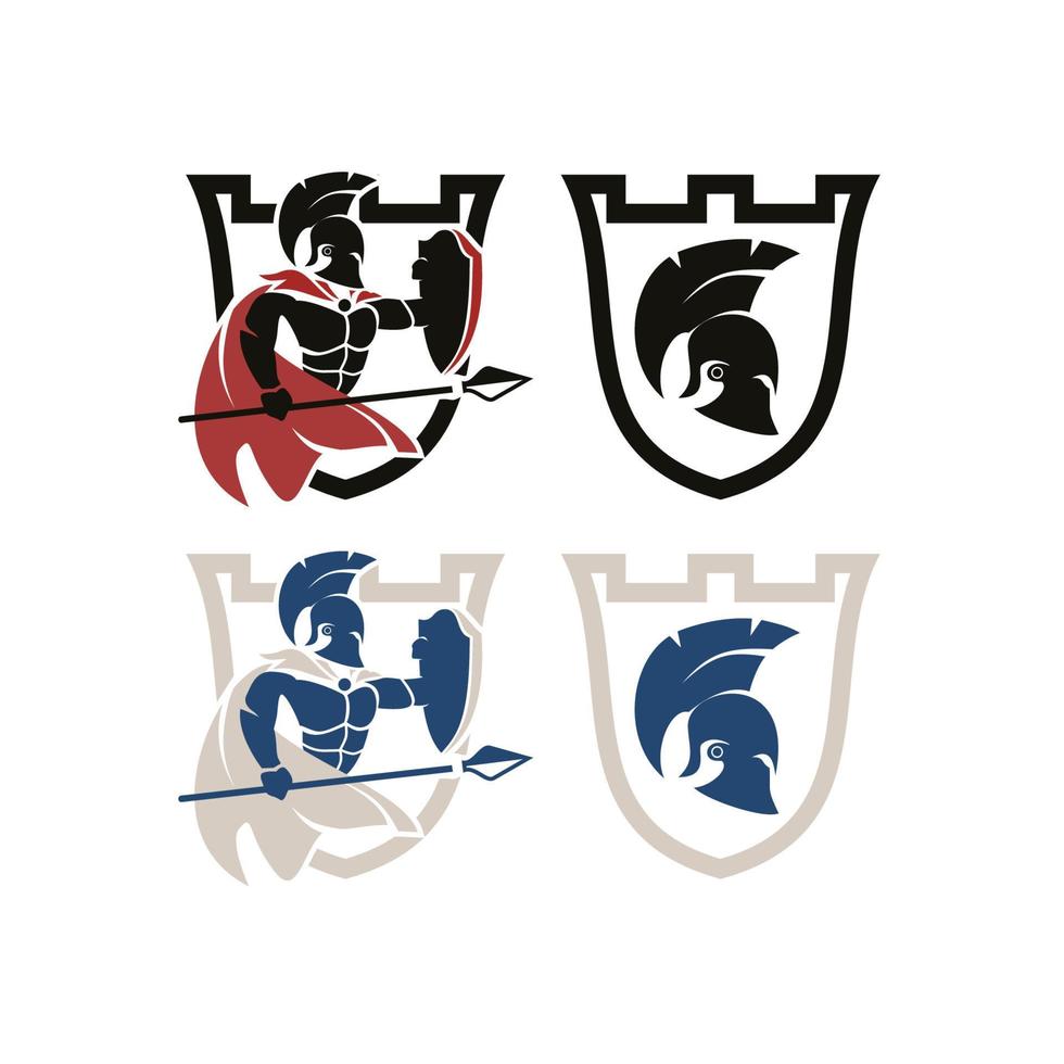 spartaans krijger logo ontwerp sjabloon vector