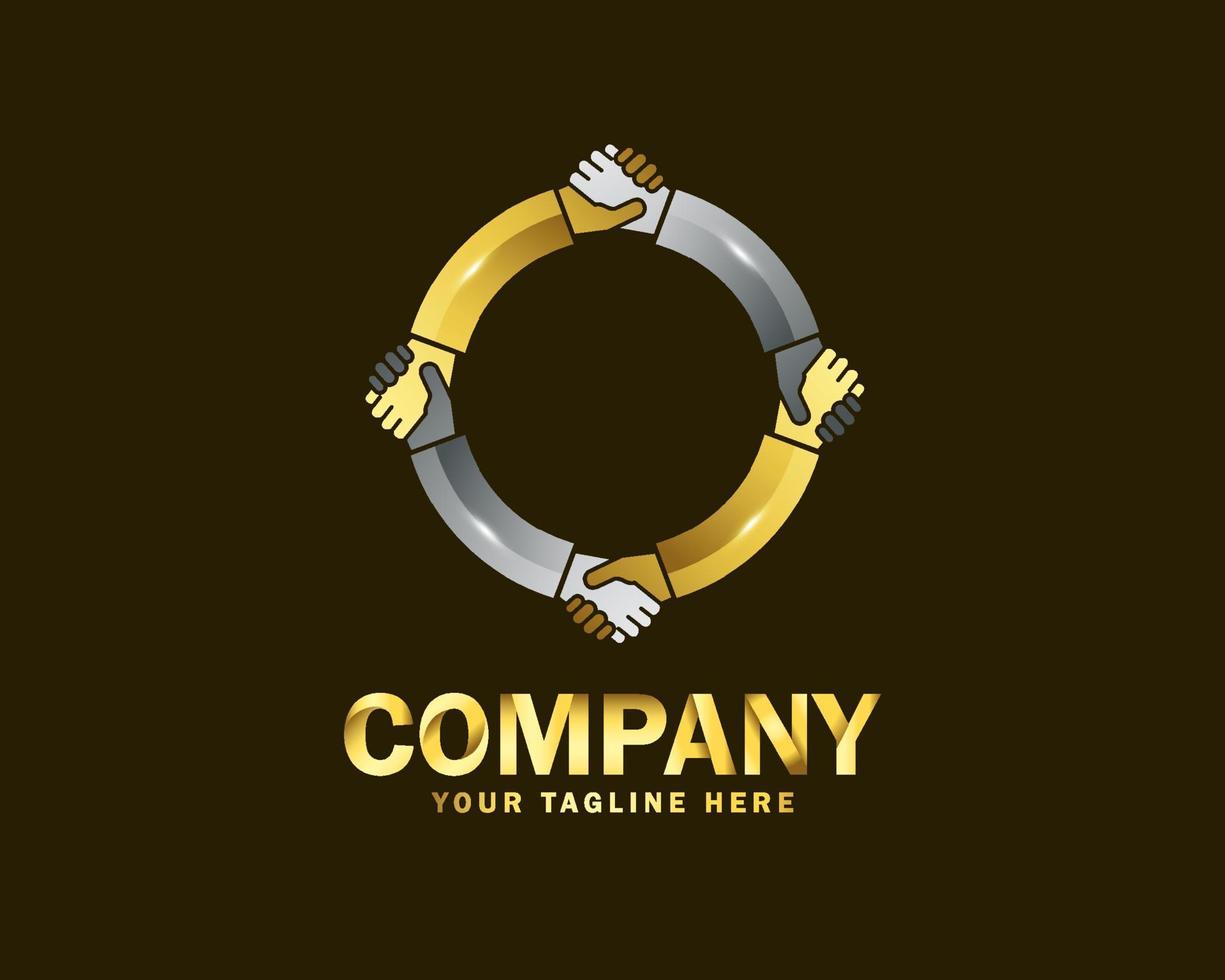 luxe goud transactie bedrijf logo ontwerp sjabloon vector