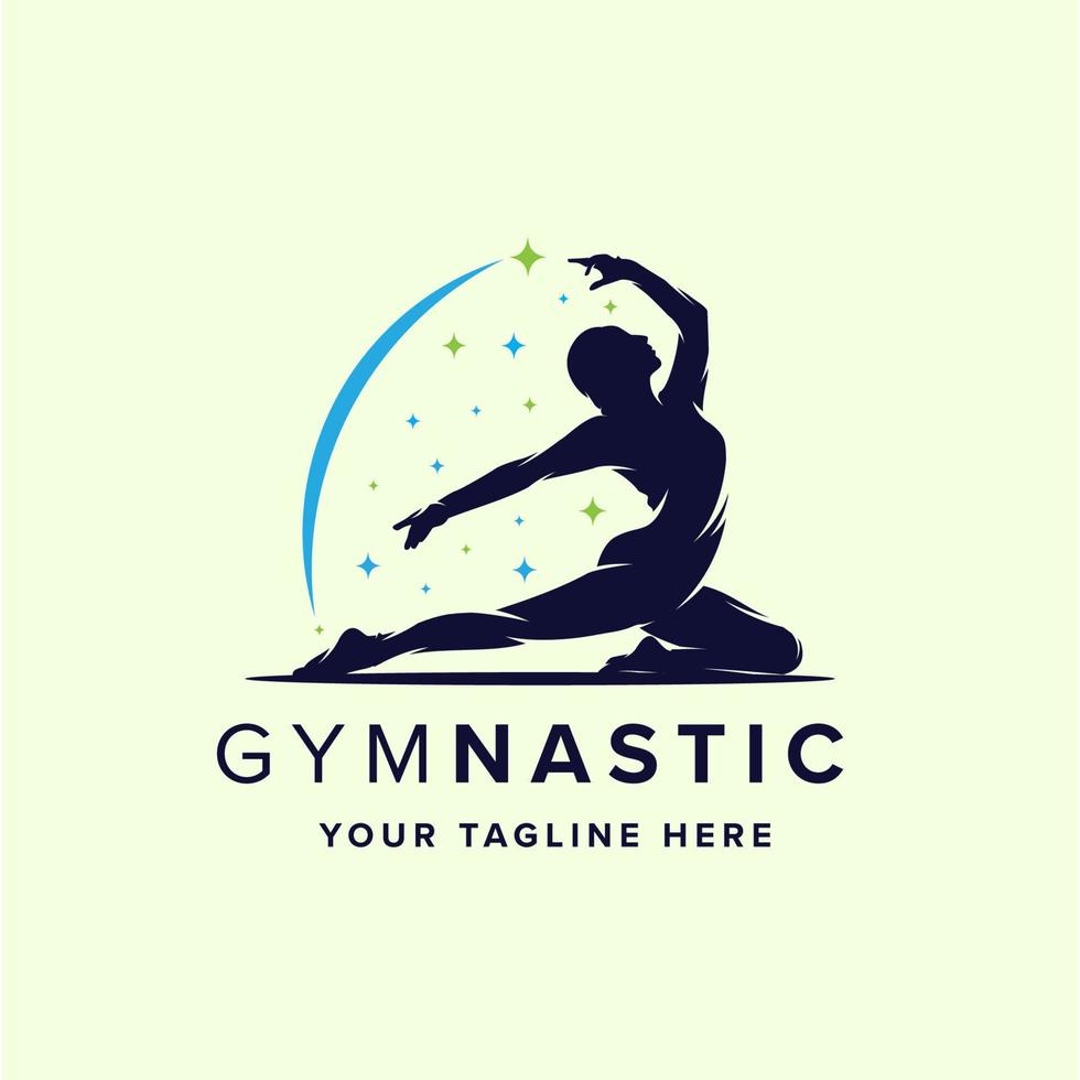 gymnastiek- vrouw logo ontwerp sjabloon vector