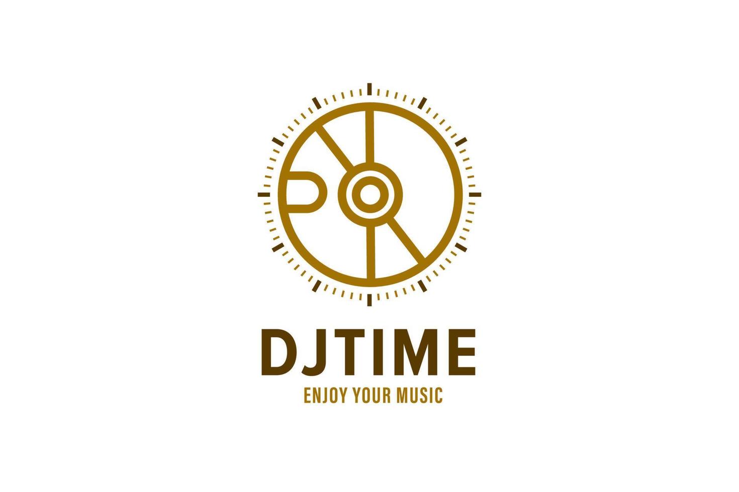 dj tijd logo ontwerp sjabloon vector