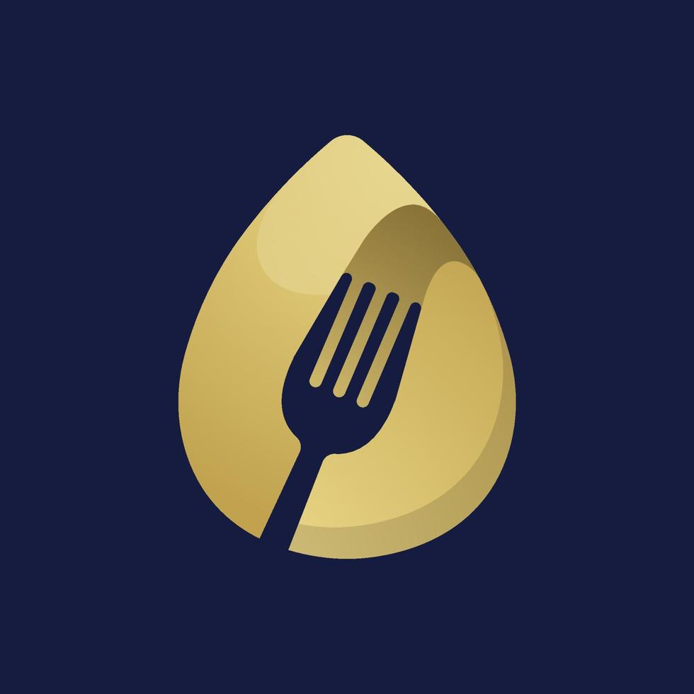 luxe restaurant laten vallen logo ontwerp sjabloon vector
