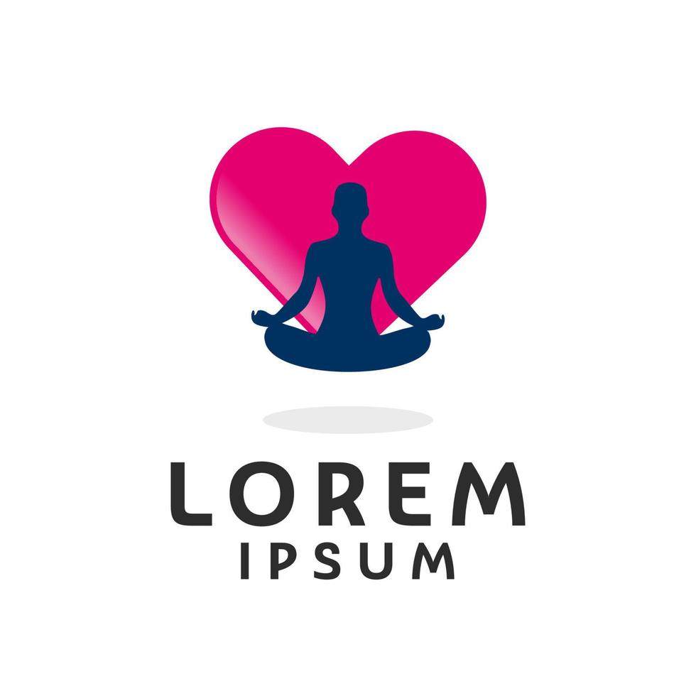 yoga liefde logo ontwerp sjabloon vector