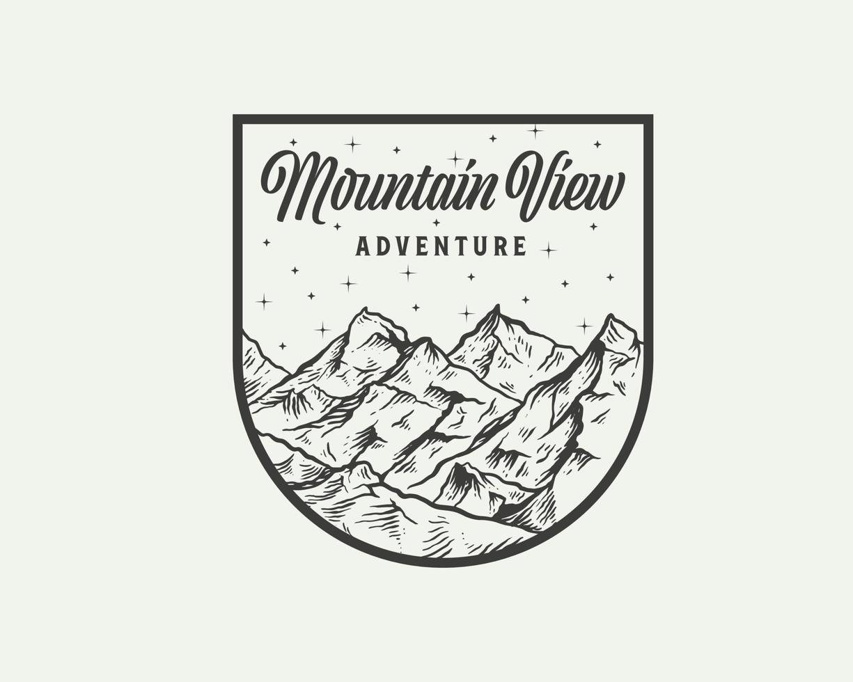 berg visie avontuur embleem logo ontwerp sjabloon vector