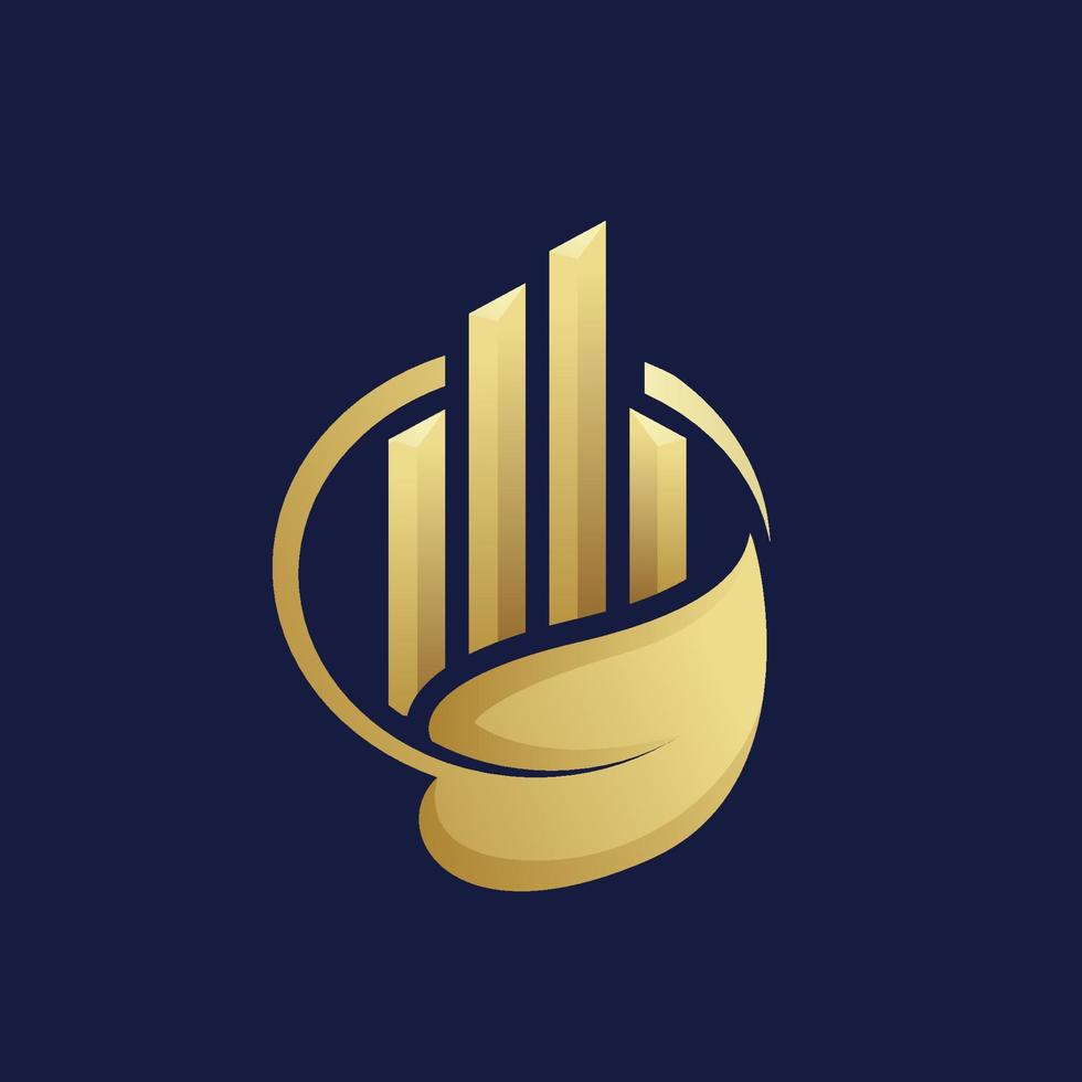 luxe natuur financiën logo ontwerp sjabloon vector