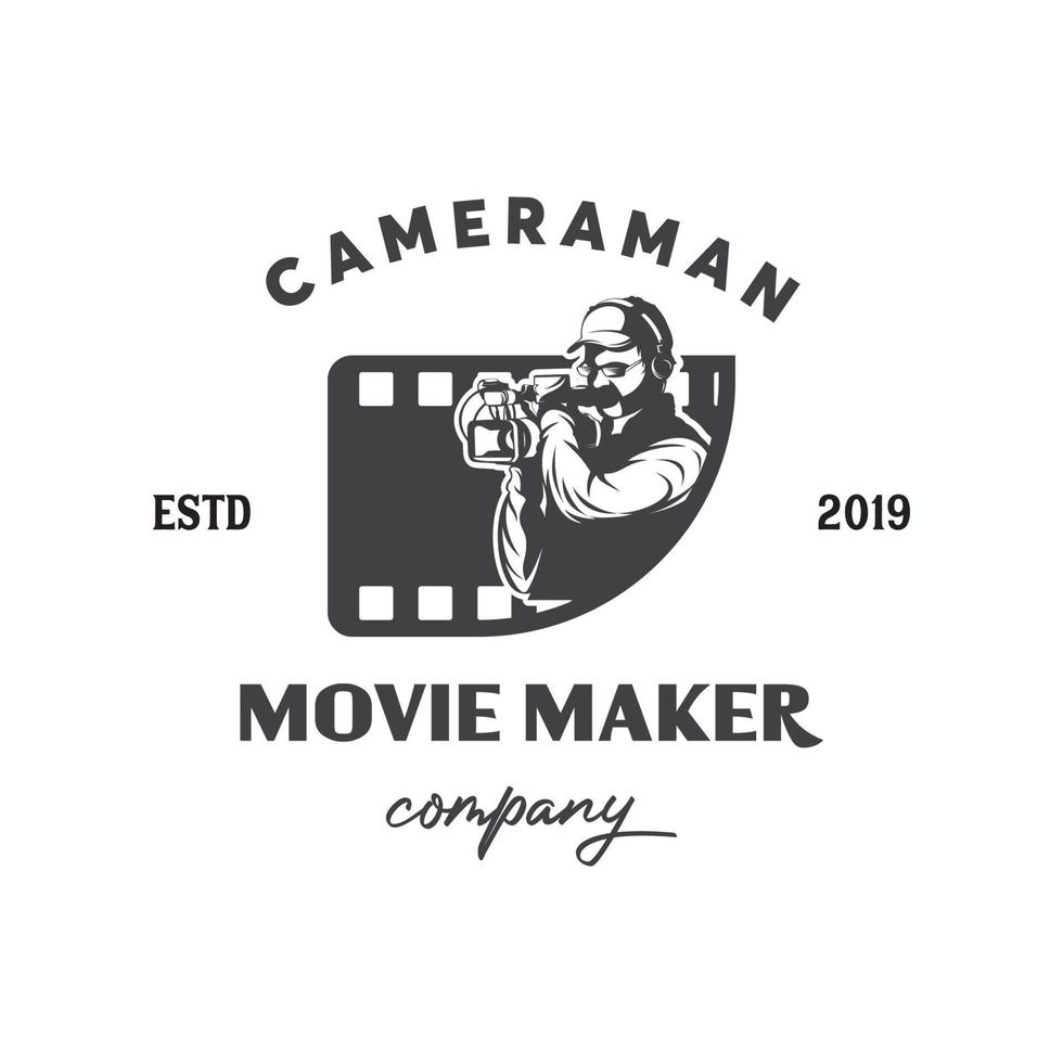 cameraman film maker bedrijf logo ontwerp sjabloon inspiratie vector