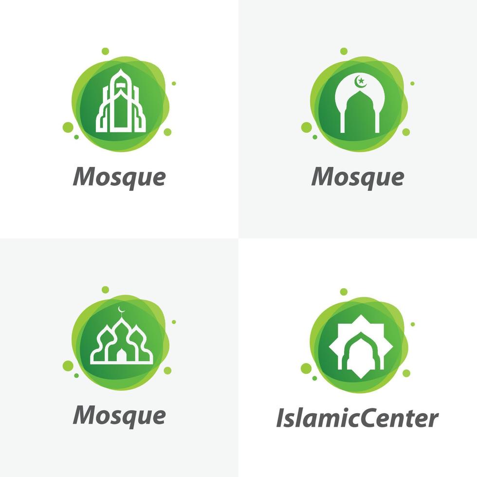 reeks van Islamitisch moskee logo ontwerp Sjablonen vector