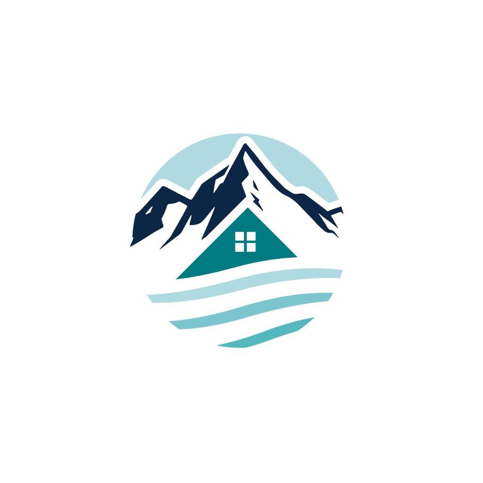 berg lodge strand logo ontwerp sjabloon inspiratie vector
