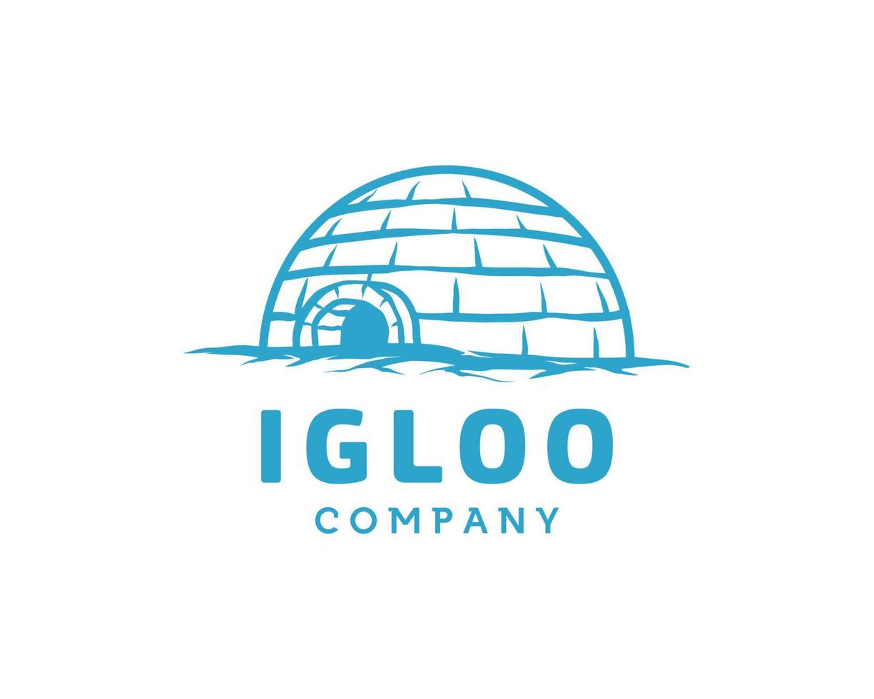 Eskimo iglo ijs huis wereldbol voor globaal bevriezen ijs logo ontwerp sjabloon vector