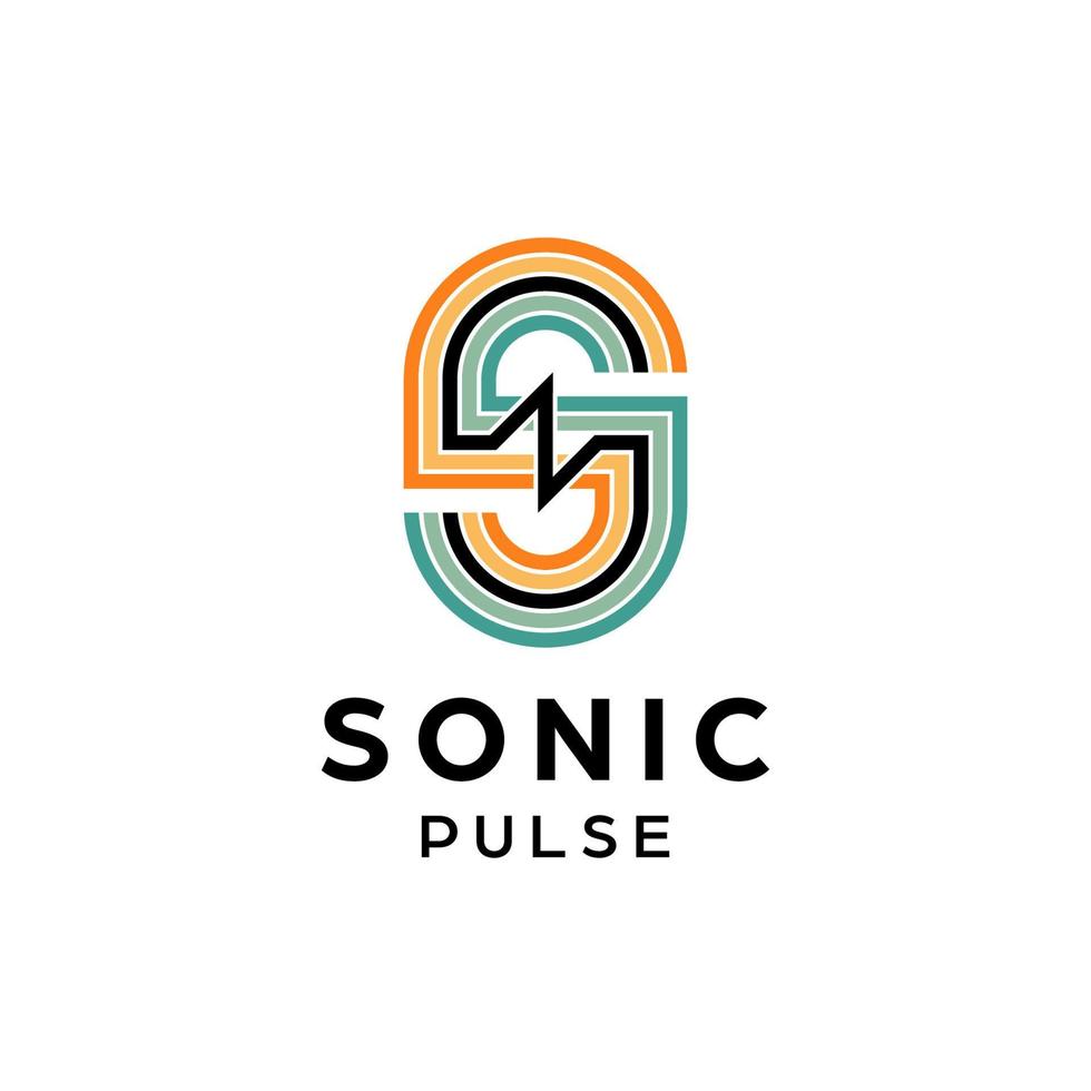 brief s sonisch pulse logo ontwerp sjabloon inspiratie vector