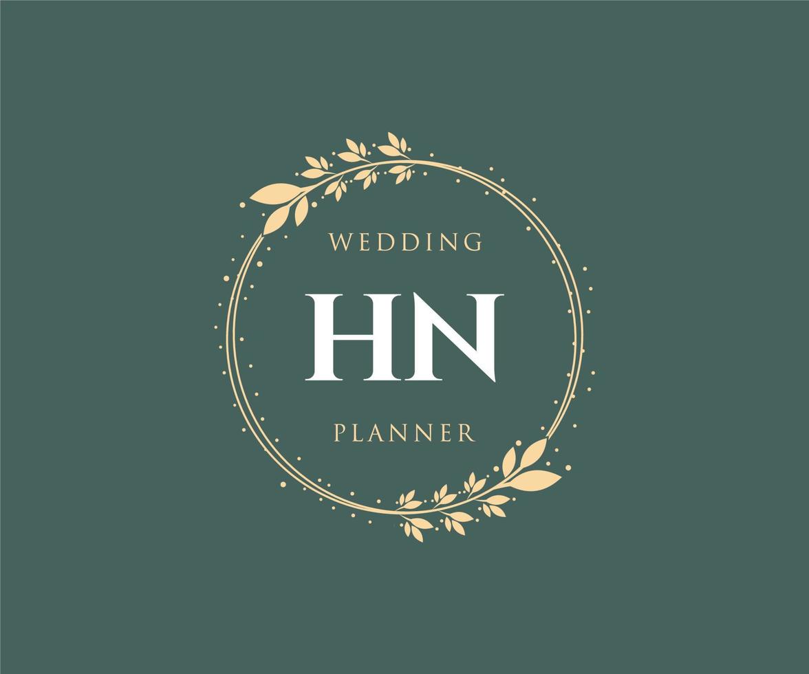 hn initialen brief bruiloft monogram logos verzameling, hand- getrokken modern minimalistisch en bloemen Sjablonen voor uitnodiging kaarten, opslaan de datum, elegant identiteit voor restaurant, boetiek, cafe in vector