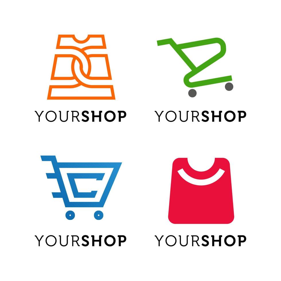 verzameling van online winkel logo ontwerp sjabloon vector