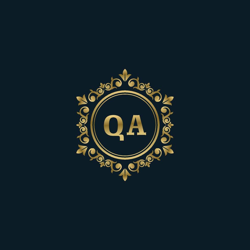 brief qa logo met luxe goud sjabloon. elegantie logo vector sjabloon.