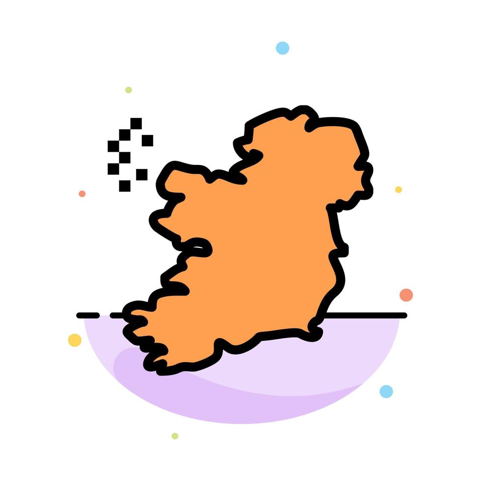 wereld kaart Ierland abstract vlak kleur icoon sjabloon vector