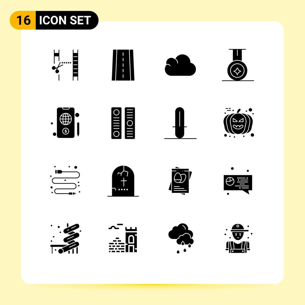 voorraad vector icoon pak van 16 lijn tekens en symbolen voor document archief gegevens dollar mobiel bewerkbare vector ontwerp elementen