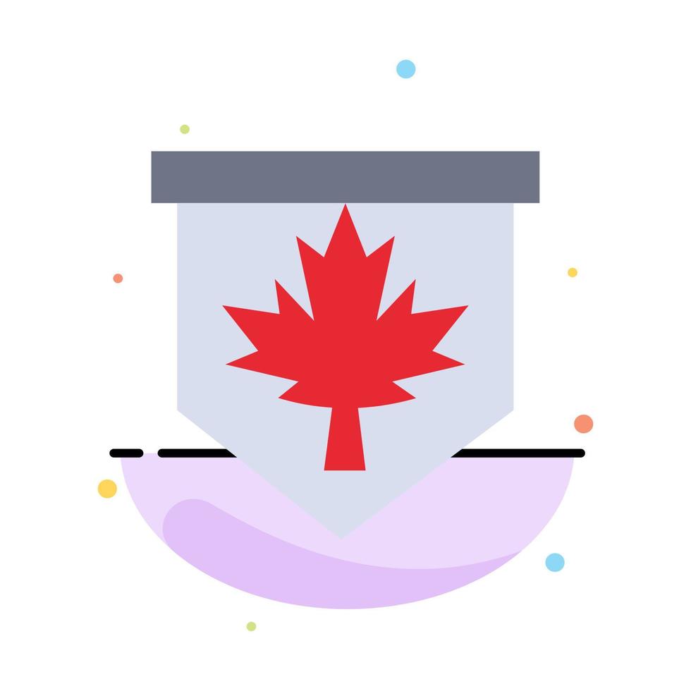 label blad Canada teken abstract vlak kleur icoon sjabloon vector