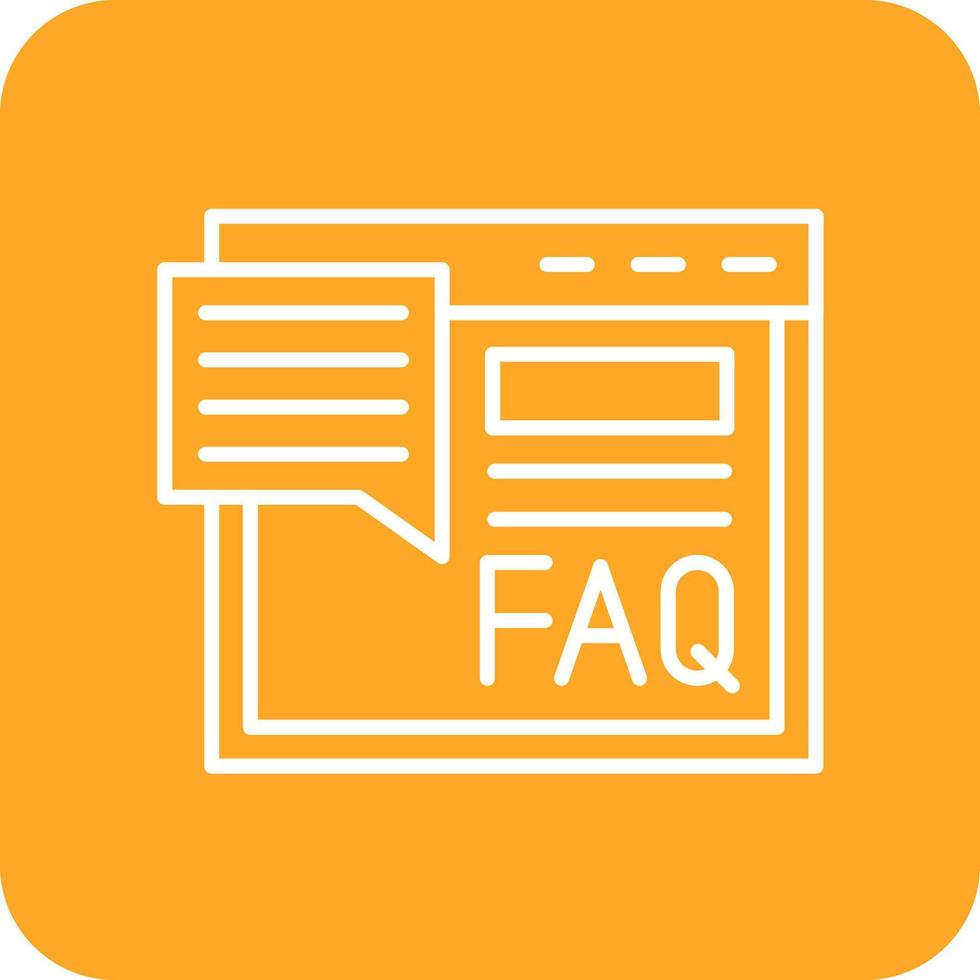 FAQ lijn ronde hoek achtergrond pictogrammen vector