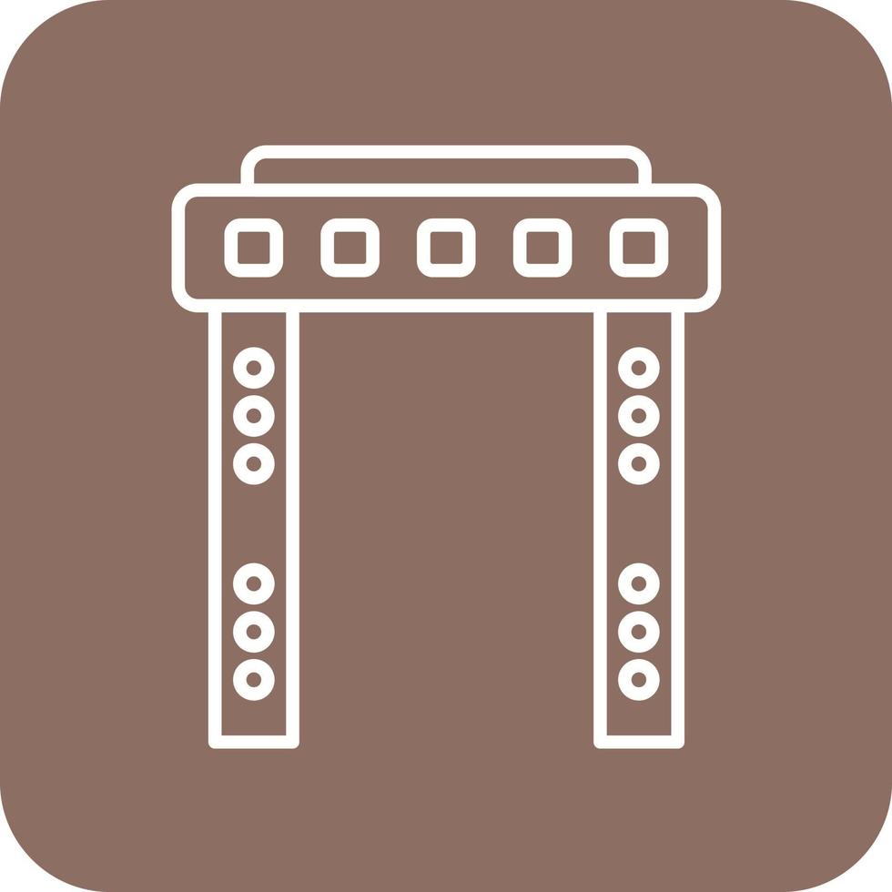 metaal detector lijn ronde hoek achtergrond pictogrammen vector