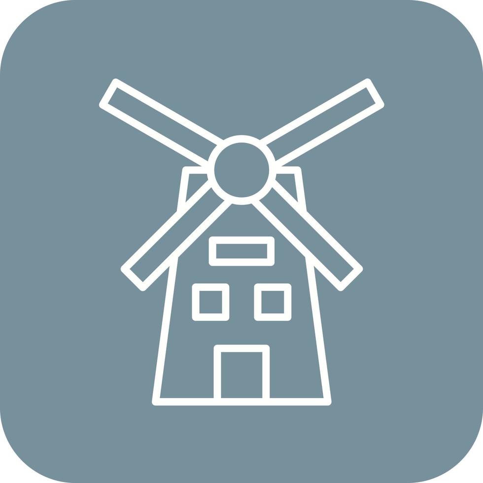 wind molen lijn ronde hoek achtergrond pictogrammen vector