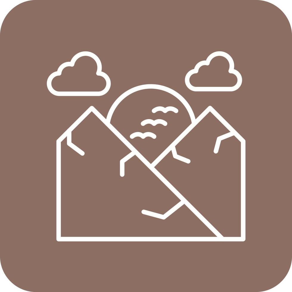 zonsondergang landschap lijn ronde hoek achtergrond pictogrammen vector