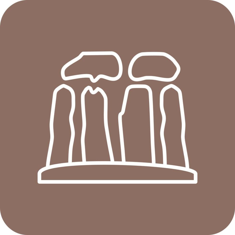 stonehenge lijn ronde hoek achtergrond pictogrammen vector