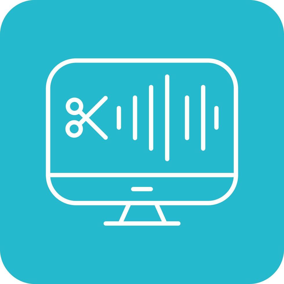 audio bewerken lijn ronde hoek achtergrond pictogrammen vector