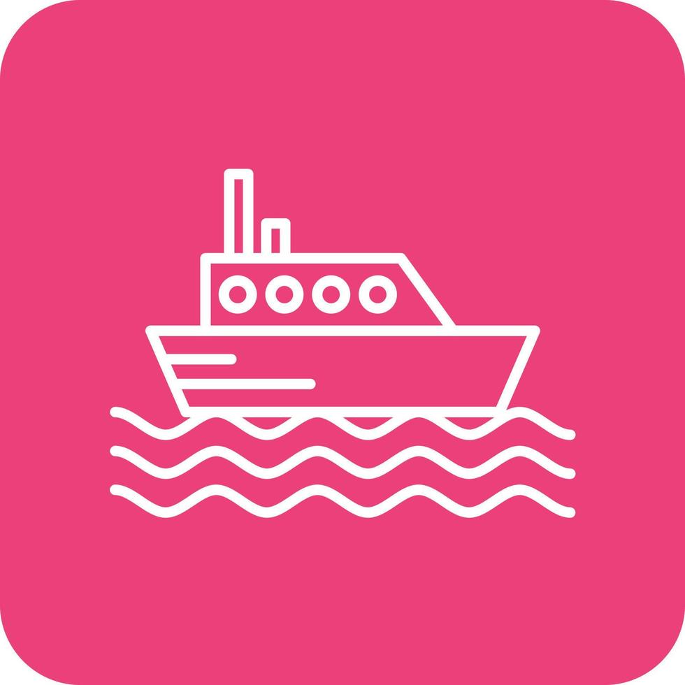 veerboot boot lijn ronde hoek achtergrond pictogrammen vector