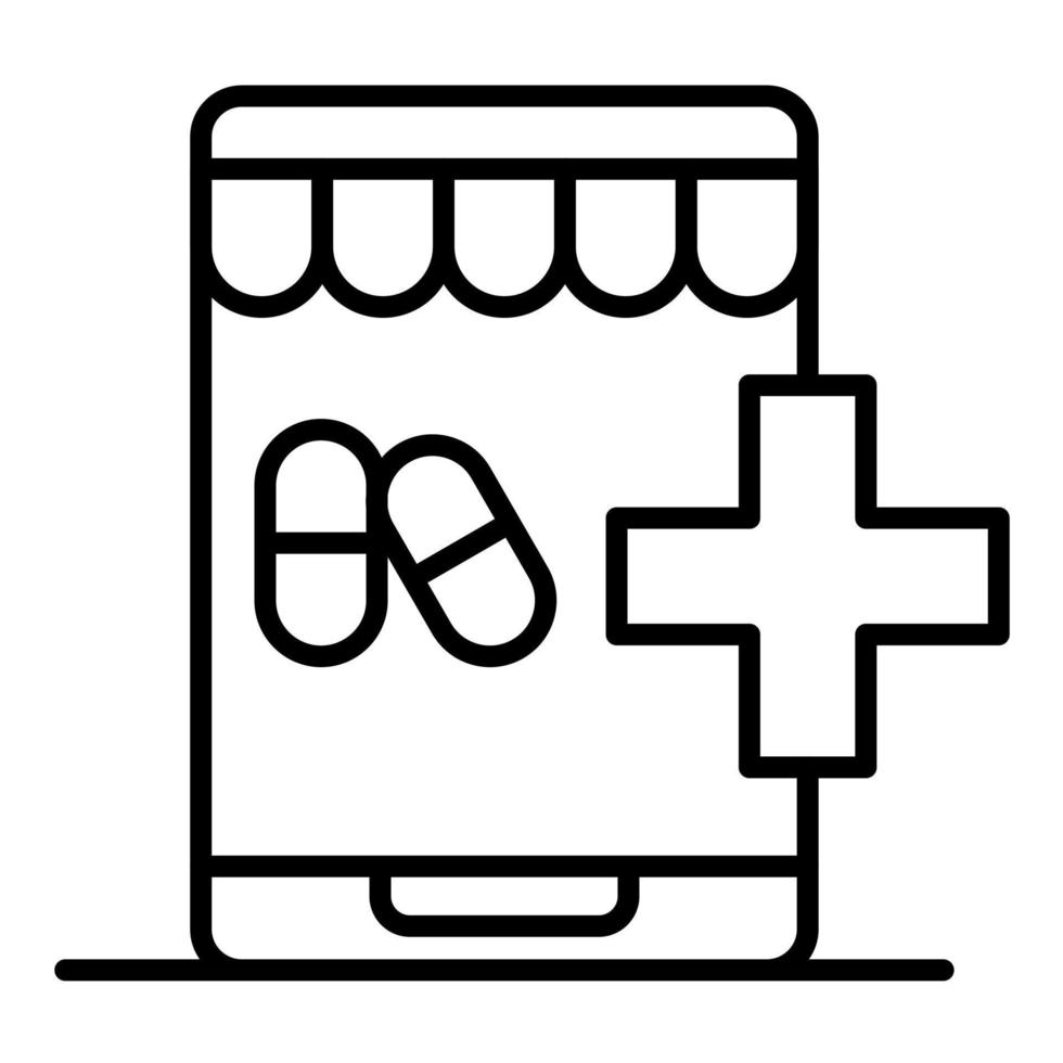 gezondheidszorg ecommerce lijn icoon vector