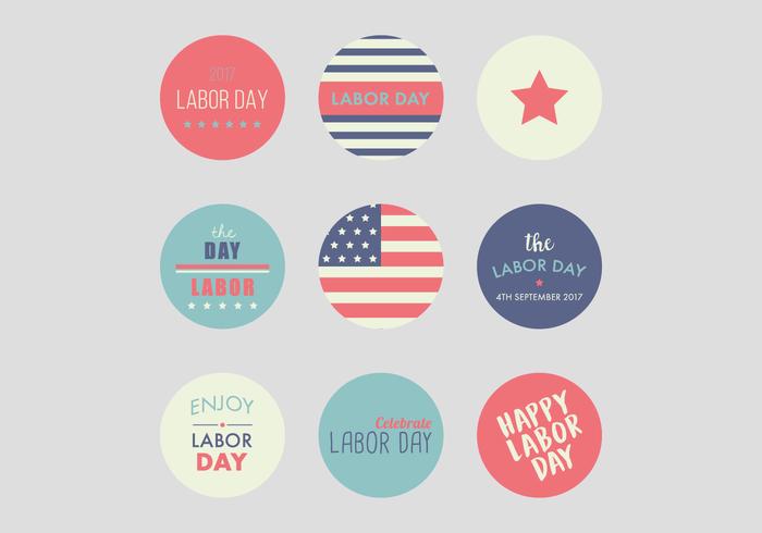 Gelukkige Labour Day Badges vector