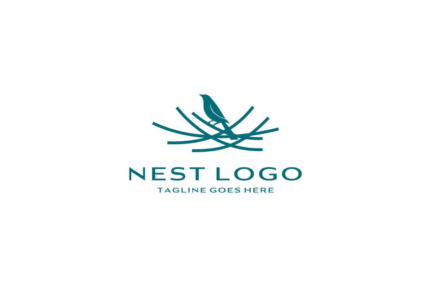 vogel nest logo ontwerp vector icoon sjabloon