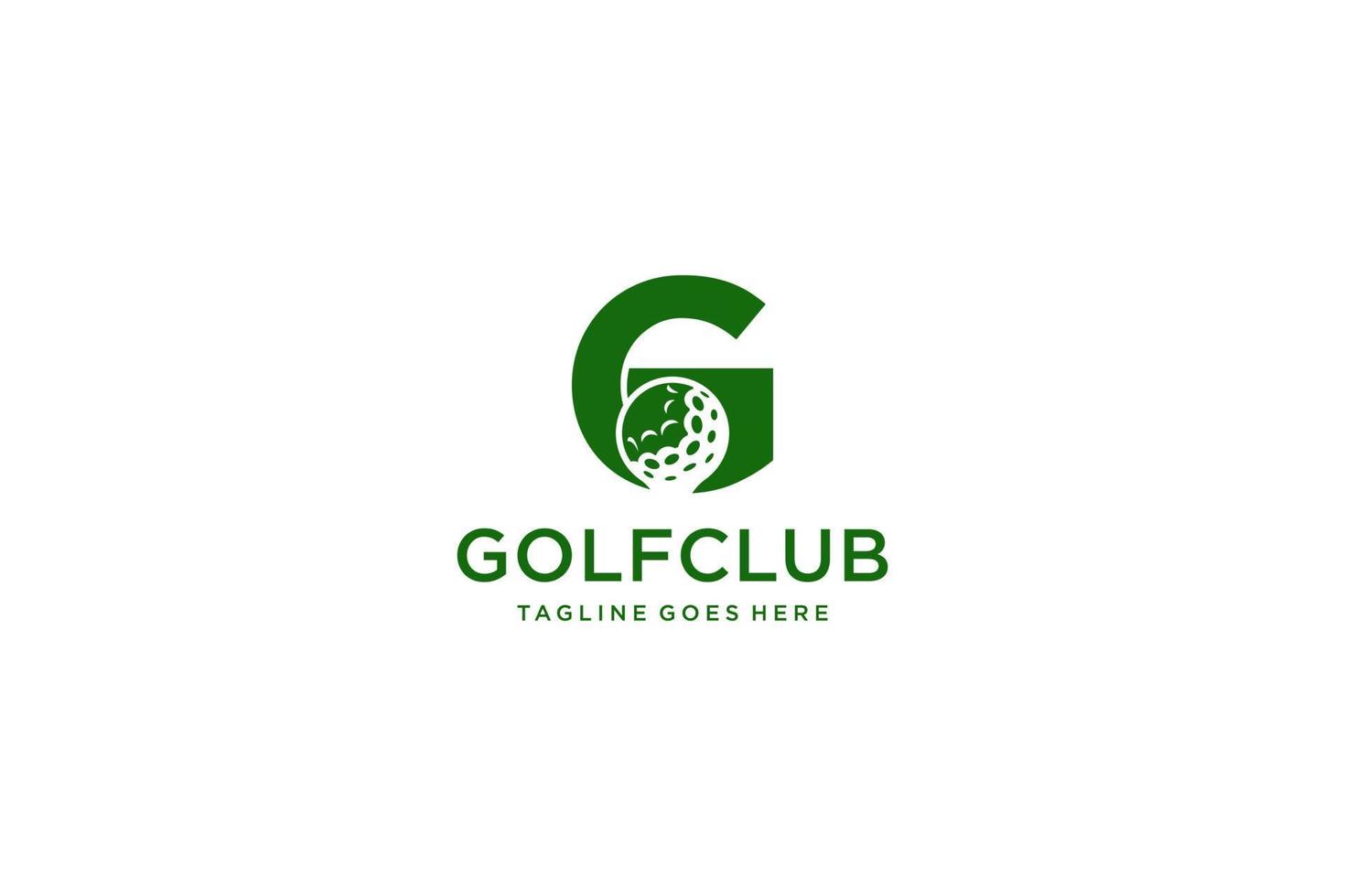 brief g voor golf logo ontwerp vector sjabloon, vector etiket van golf, logo van golf kampioenschap, illustratie, creatief icoon, ontwerp concept