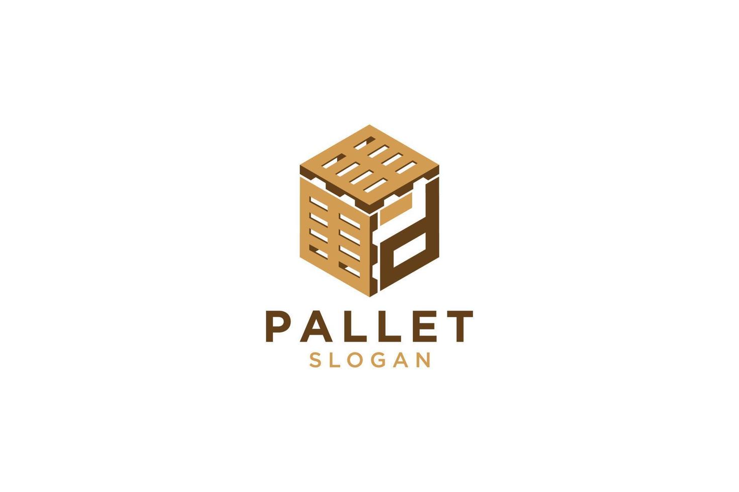 brief d voor pallet icoon vector teken en symbool geïsoleerd Aan wit achtergrond, pallet logo concept.