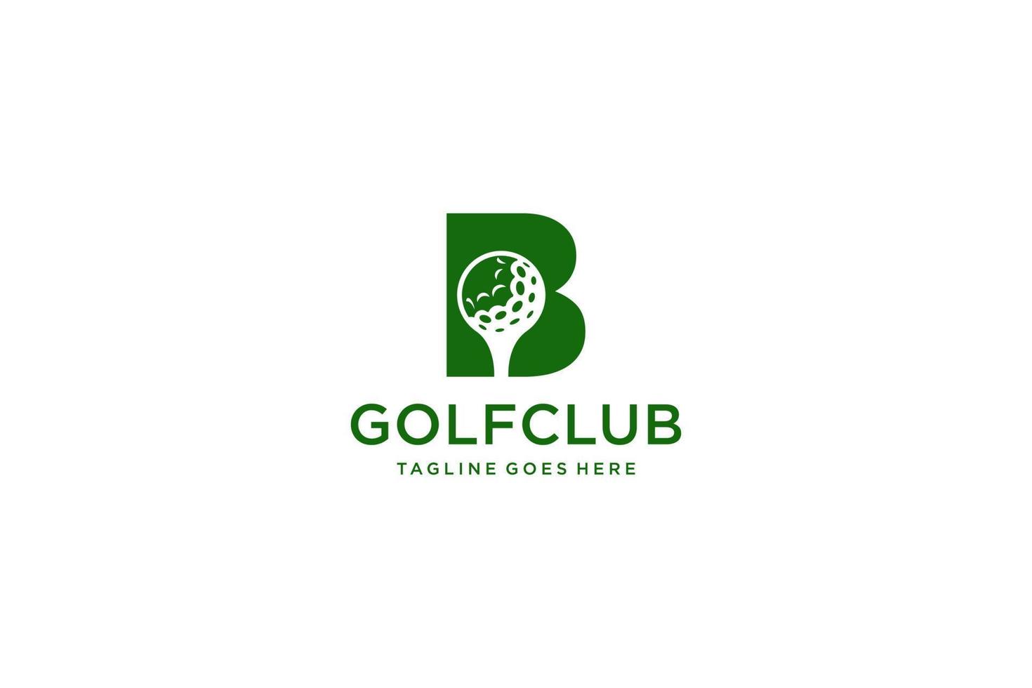 brief b voor golf logo ontwerp vector sjabloon, vector etiket van golf, logo van golf kampioenschap, illustratie, creatief icoon, ontwerp concept