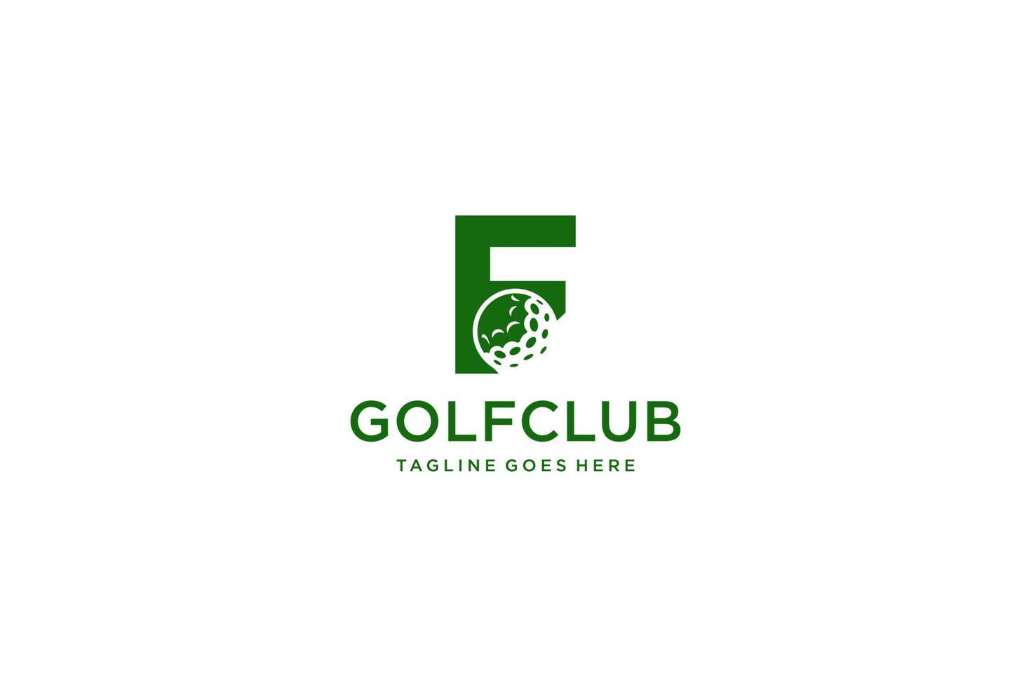 brief f voor golf logo ontwerp vector sjabloon, vector etiket van golf, logo van golf kampioenschap, illustratie, creatief icoon, ontwerp concept