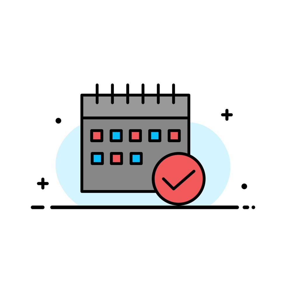 schema goedgekeurd bedrijf kalender evenement plan planning bedrijf vlak lijn gevulde icoon vector banier sjabloon