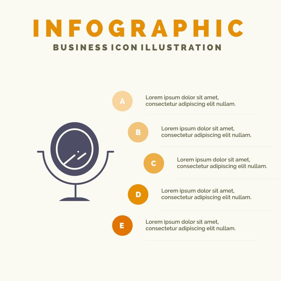 spiegel mode infographics presentatie sjabloon 5 stappen presentatie vector