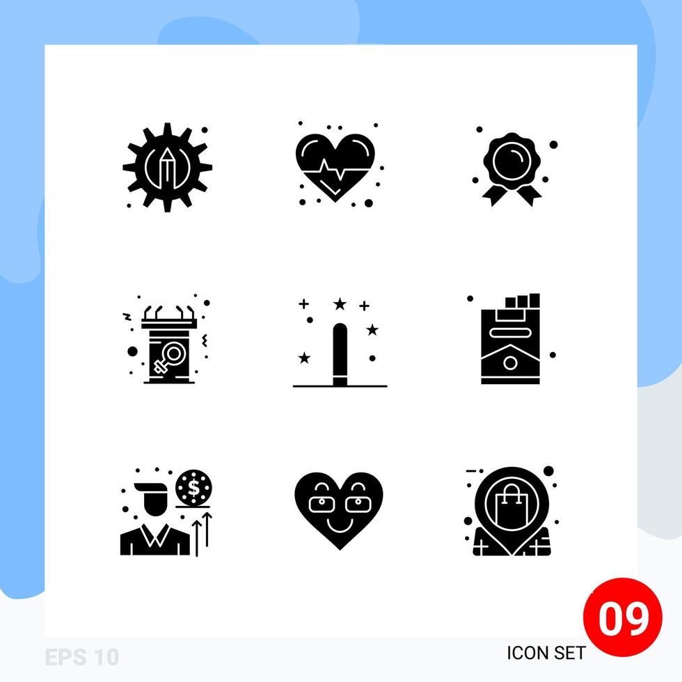 pictogram reeks van 9 gemakkelijk solide glyphs van ontwerp toespraak insigne bericht communicatie bewerkbare vector ontwerp elementen