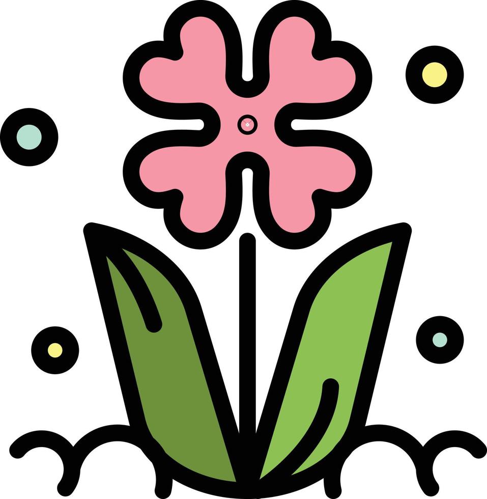 flora bloemen bloem natuur roos vlak kleur icoon vector icoon banier sjabloon