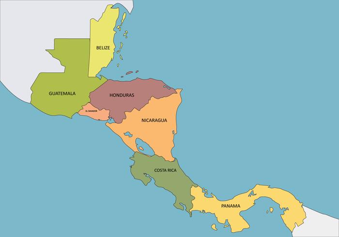 Flat Central America Map vector