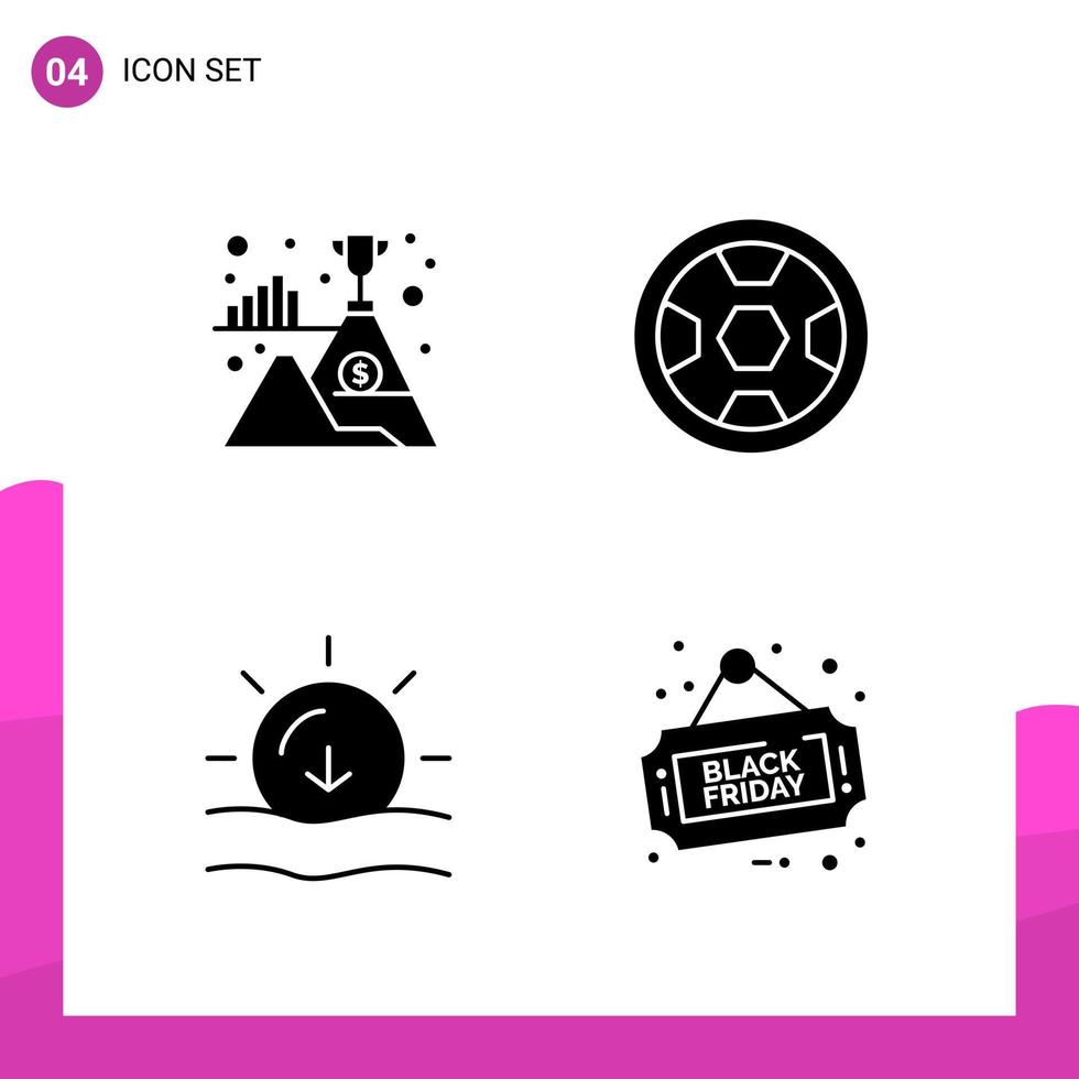 glyph icoon set. pak van 4 solide pictogrammen geïsoleerd Aan wit achtergrond voor snel reagerend website ontwerp afdrukken en mobiel toepassingen. vector