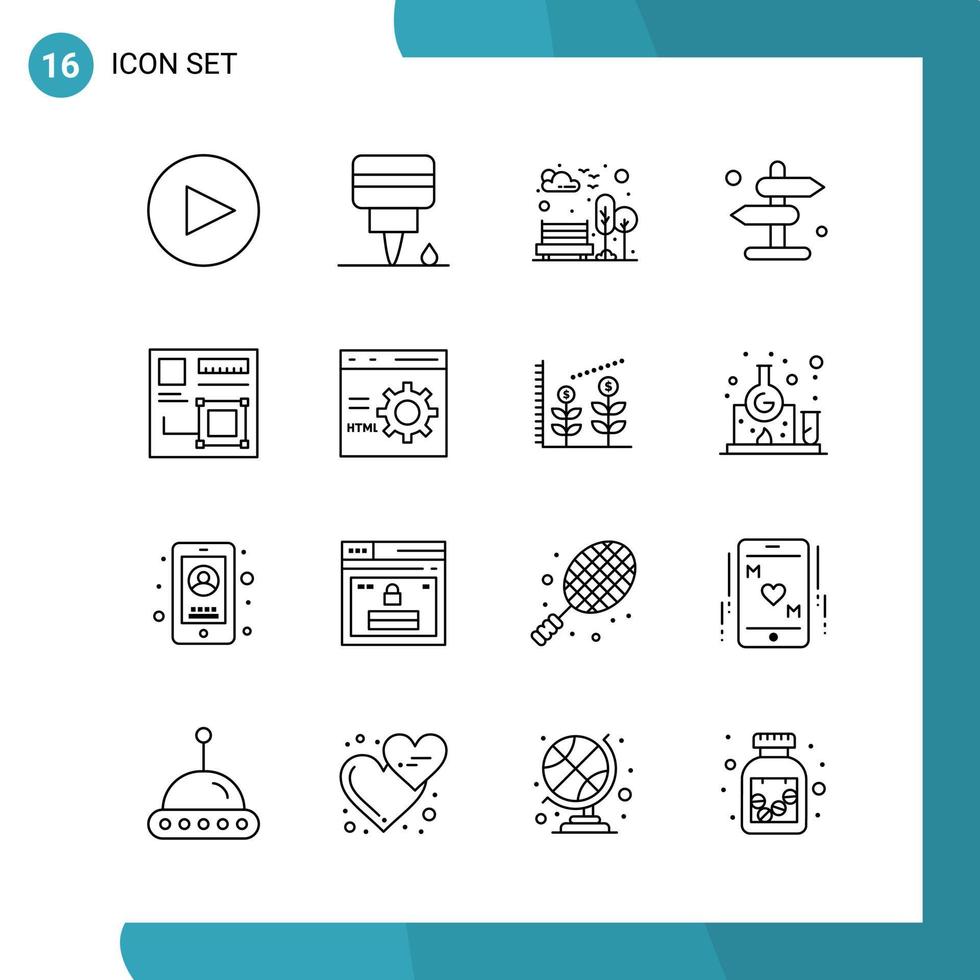 vector pak van 16 schets symbolen lijn stijl icoon reeks Aan wit achtergrond voor web en mobiel