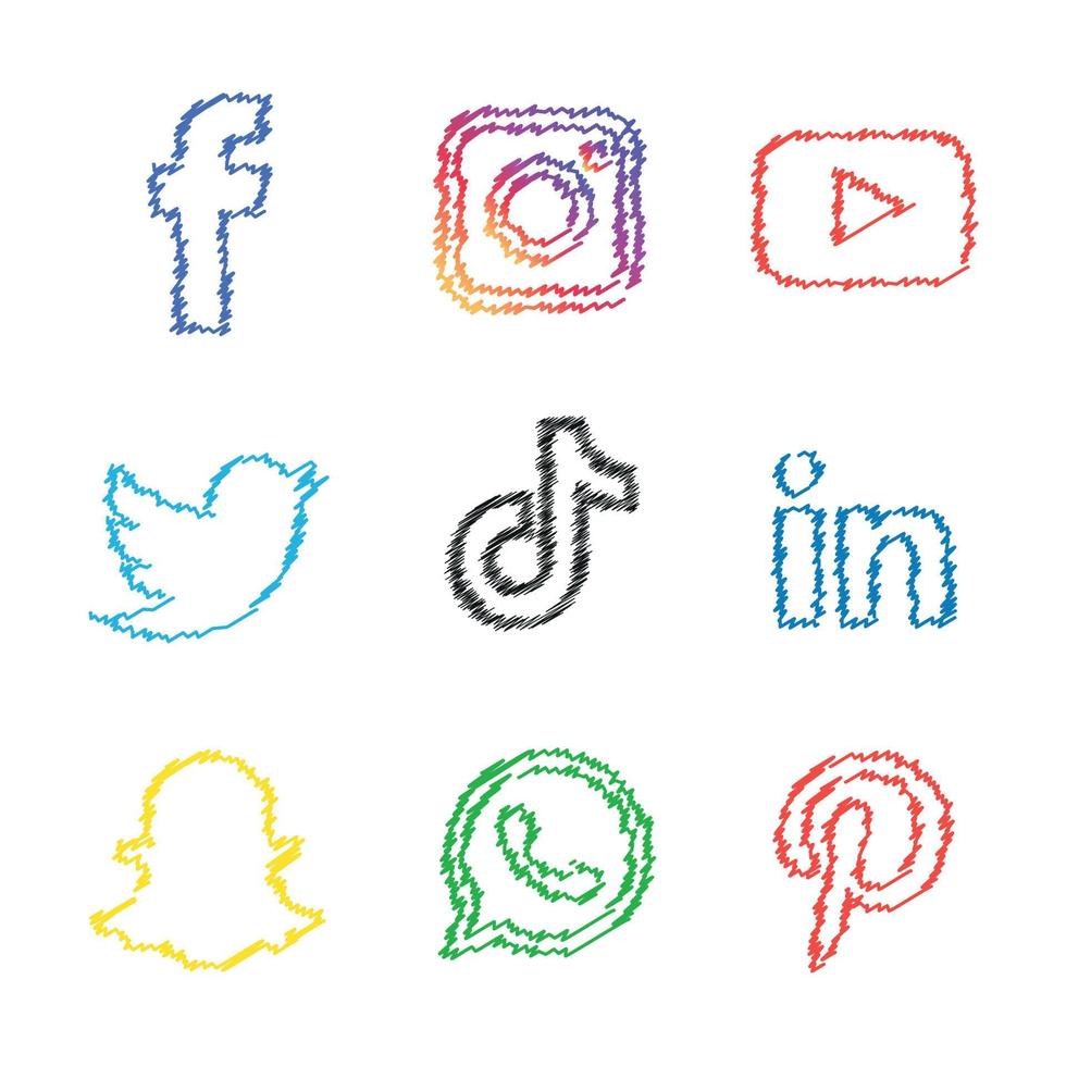 sociale media pictogrammen instellen logo vector illustrator