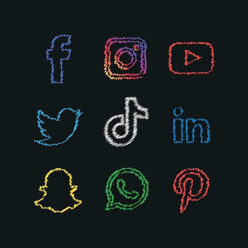 sociale media pictogrammen instellen logo vector illustrator