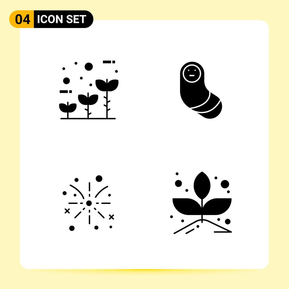 4 creatief pictogrammen voor modern website ontwerp en snel reagerend mobiel apps 4 glyph symbolen tekens Aan wit achtergrond 4 icoon pak vector