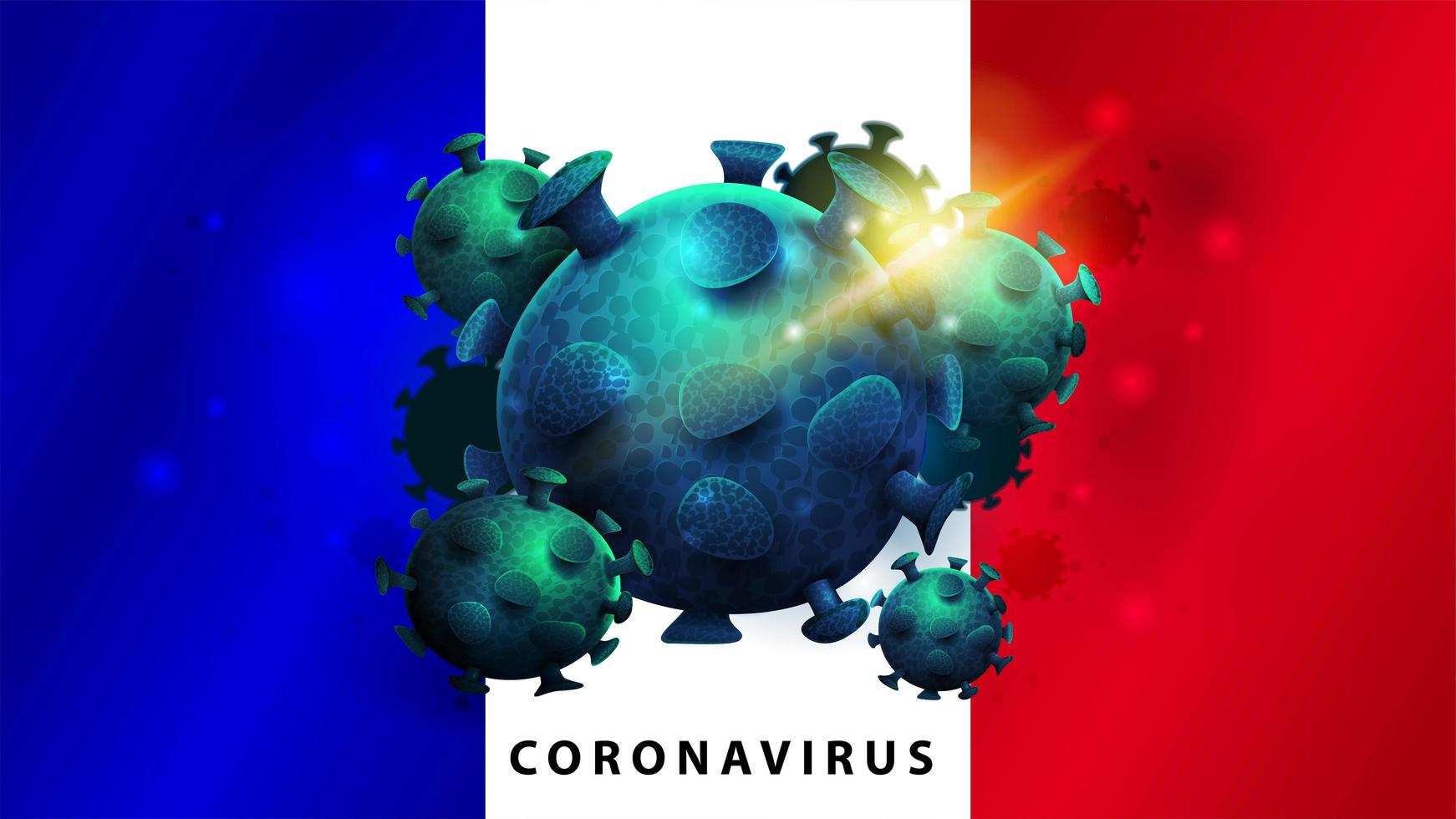 teken van coronavirus covid-2019 op de vlag van frankrijk vector