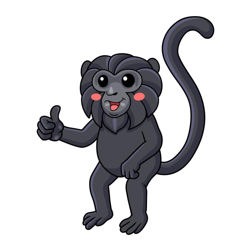 schattig goeldi's aap tekenfilm geven duim omhoog vector