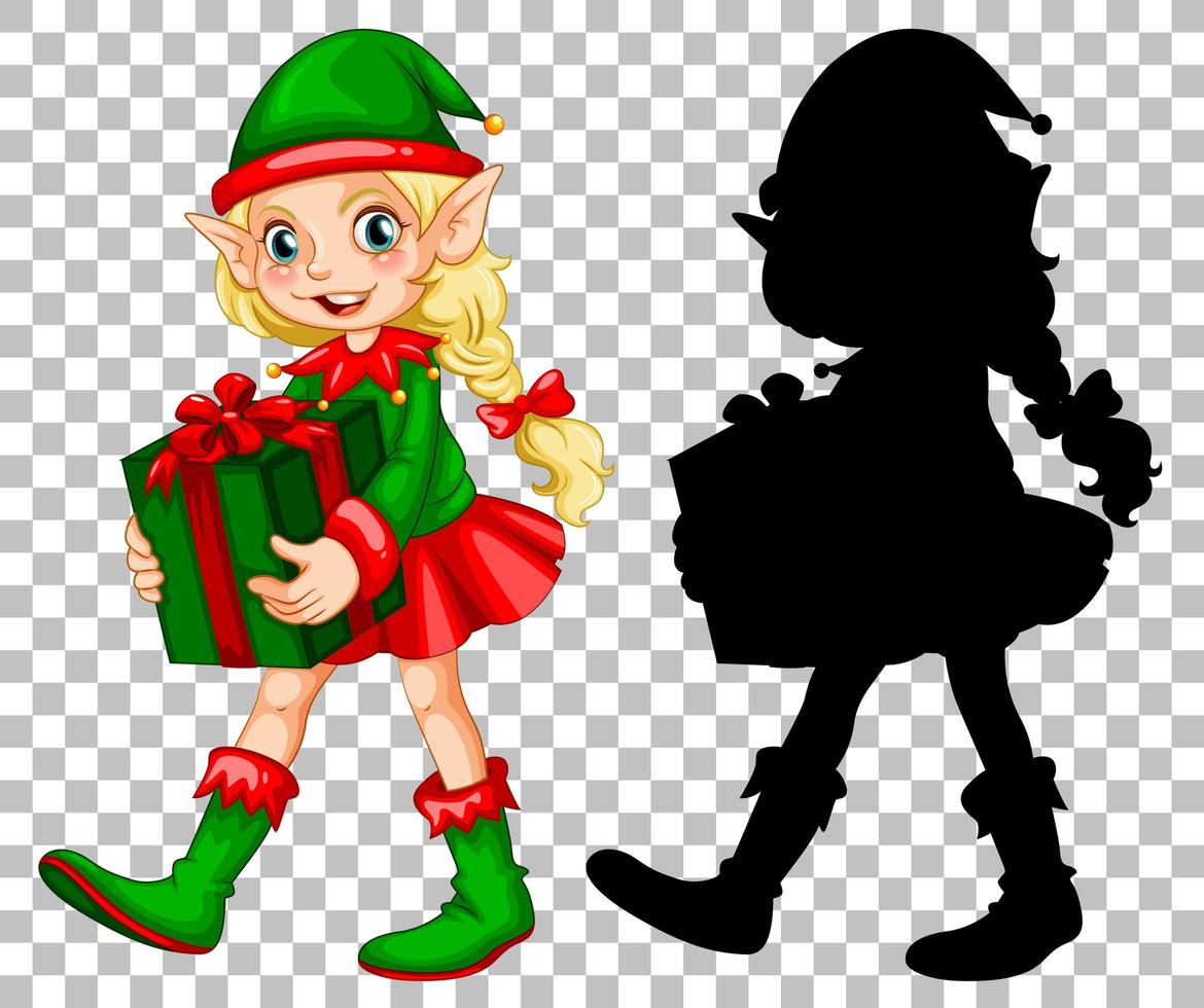 meisje elf bedrijf cadeau vector