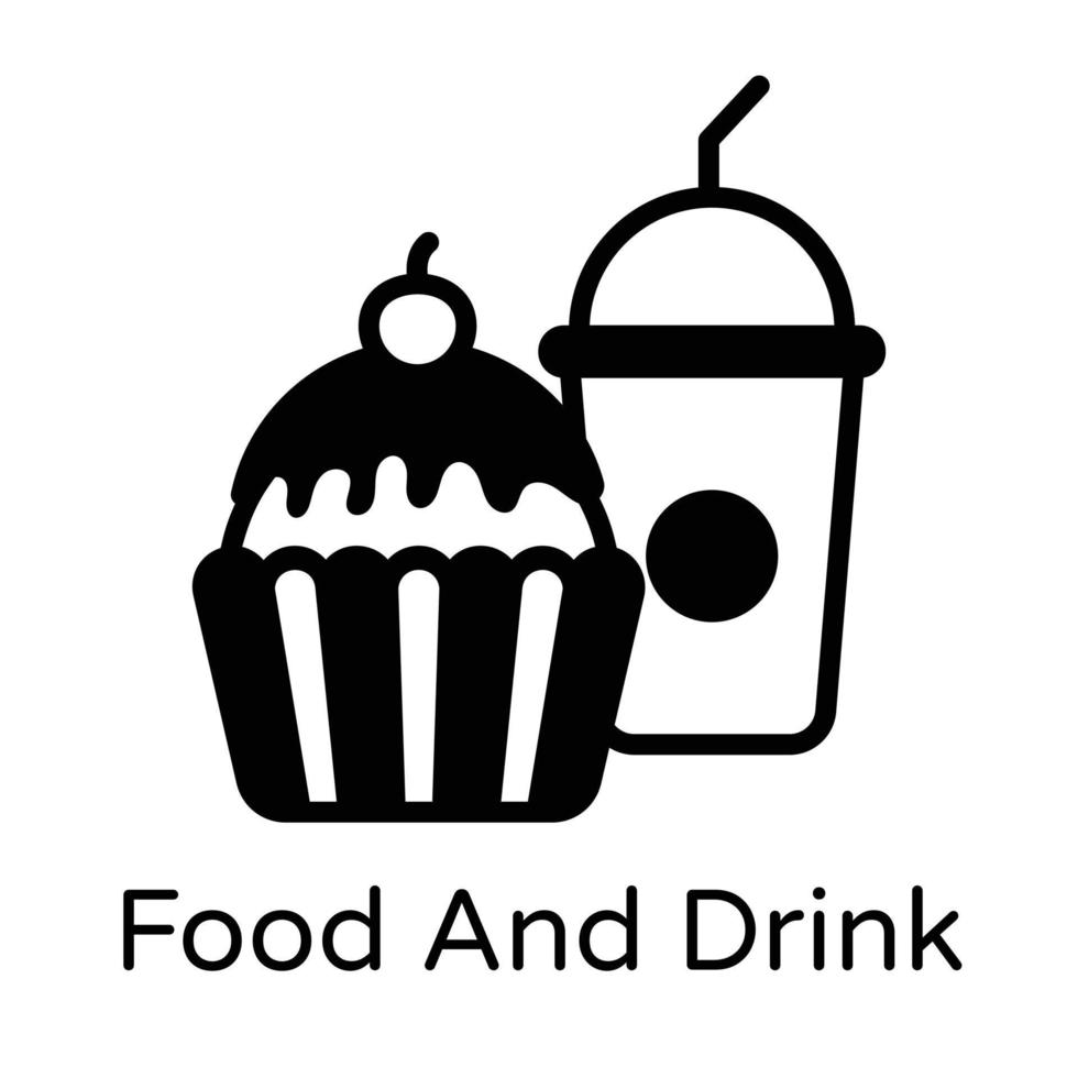 icoon van voedsel en drinken in glyph ontwerp vector
