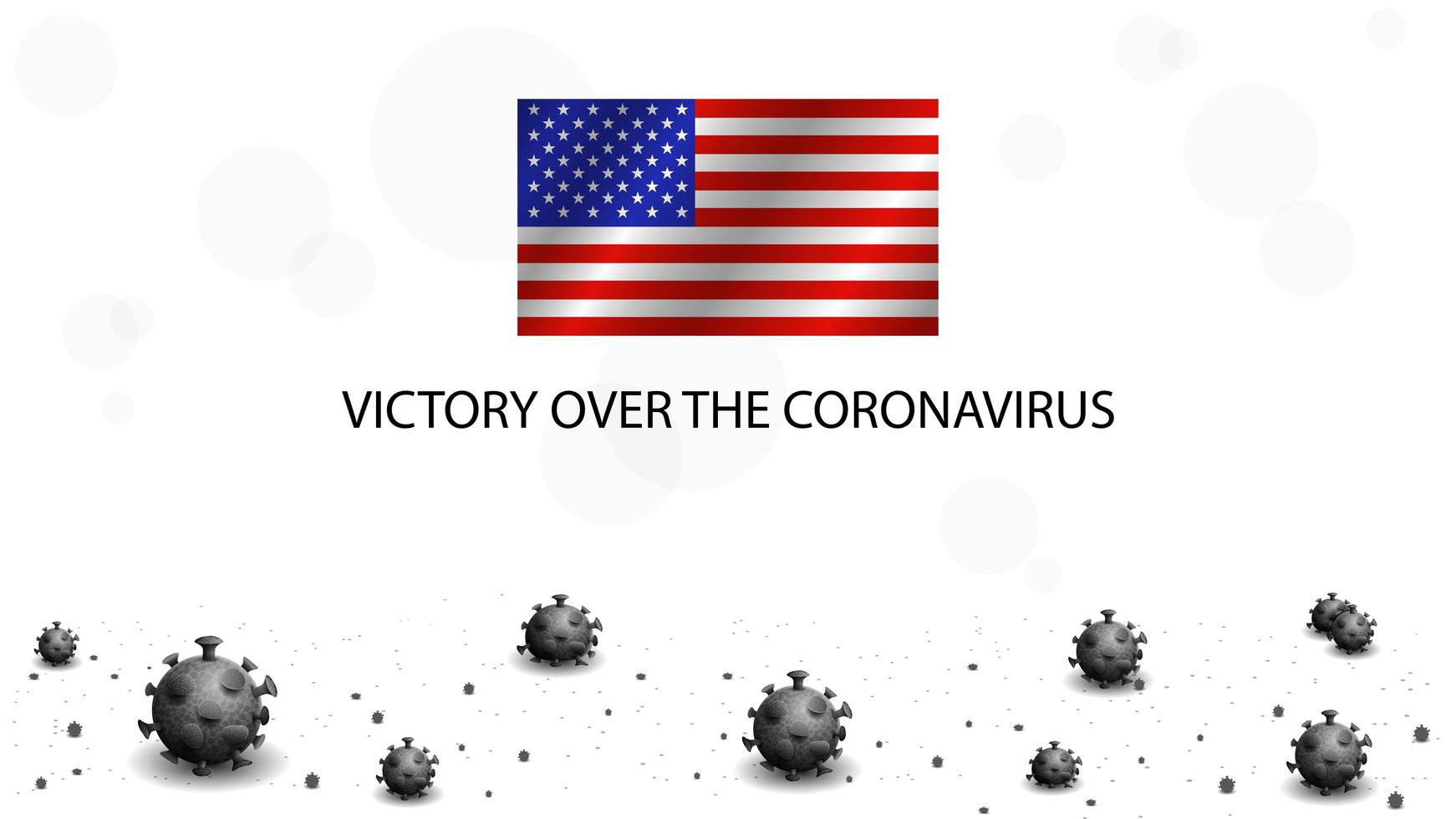 dode coronavirusvirussen en vlag van de vs. vector