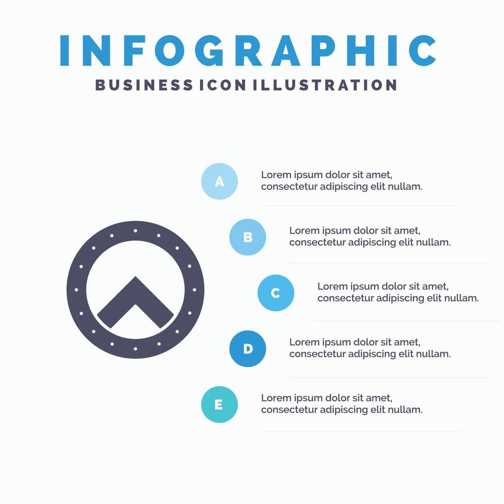 schild veiligheid Griekenland solide icoon infographics 5 stappen presentatie achtergrond vector