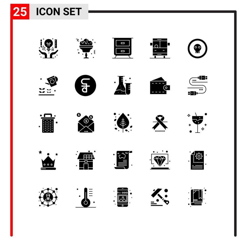 voorraad vector icoon pak van 25 lijn tekens en symbolen voor verschrikking gevaarlijk lade munt school- bewerkbare vector ontwerp elementen